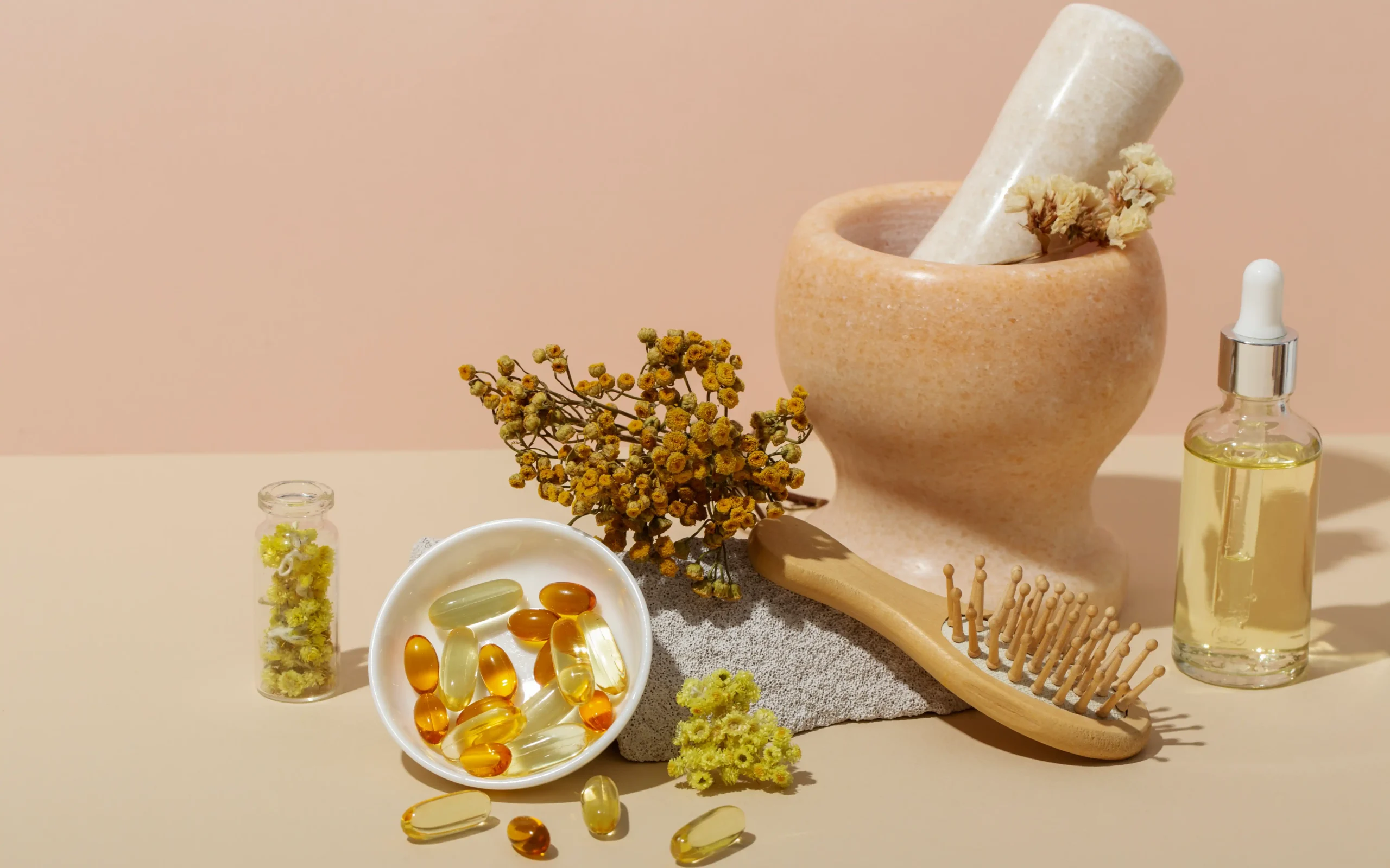 Bahan Alami yang Digunakan dalam Hair Food SPA!igh-angle-phytotherapy-products-assortment